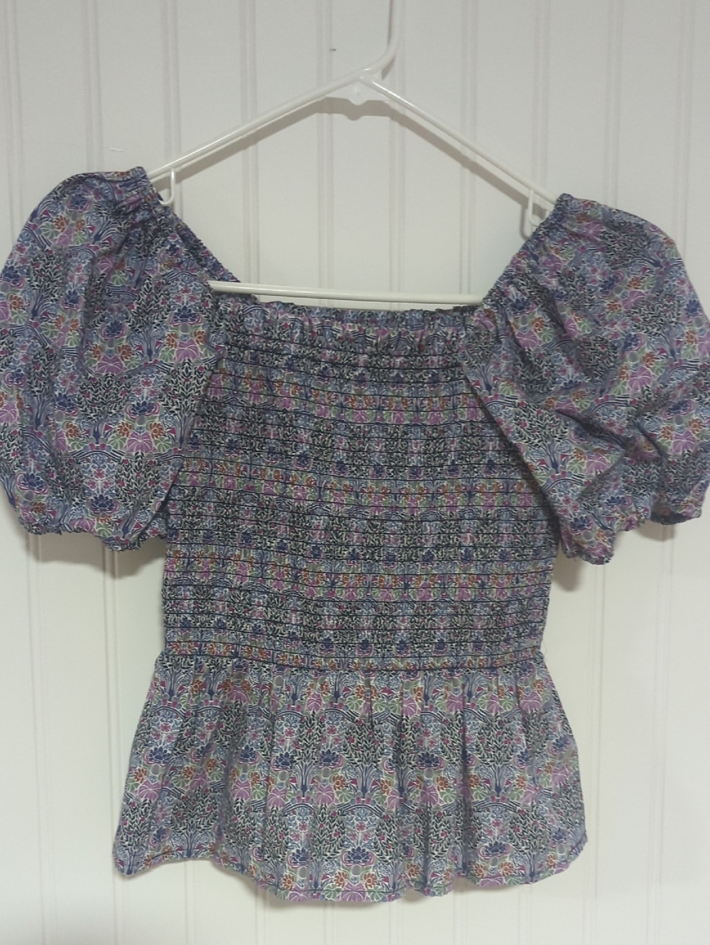 J. Crew Liberty Floral Smocked Top
